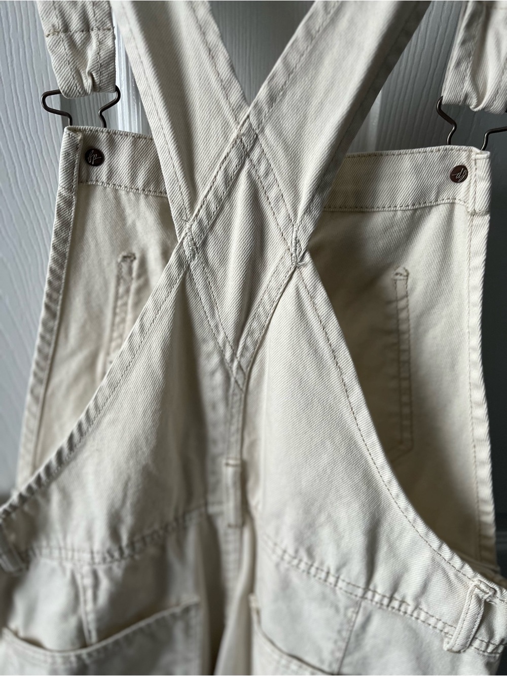 We the free Free People  Ziggy Cream Cotton Overalls - Picture 6 of 6